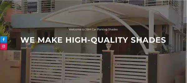 home parking shade with text